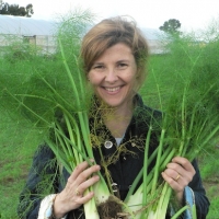 Marjorie on an organic farm