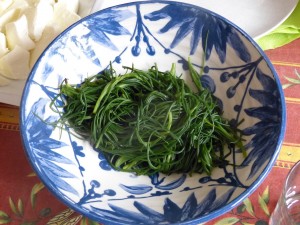 Agretti in the market 